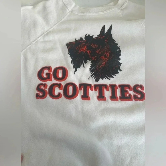 Vintage 80’s H Wolf & Sons‎ Go Scotties Dog White Sweatshirt RARE! Size XL 0187 - Picture 9 of 15